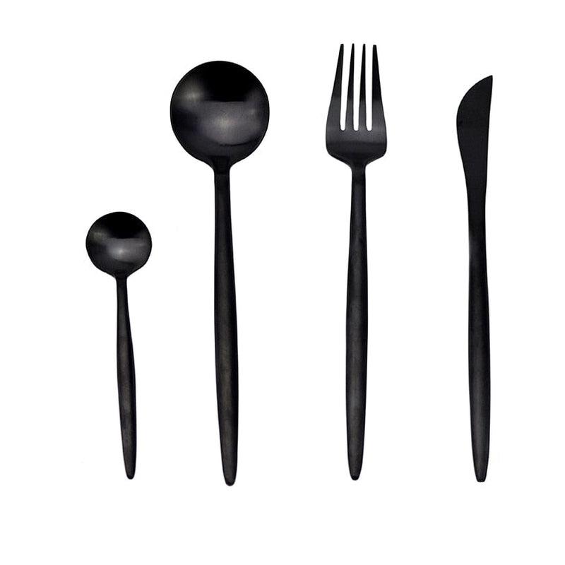 White Gold Cutlery Set - Elegant 18/10 Stainless Steel Tableware